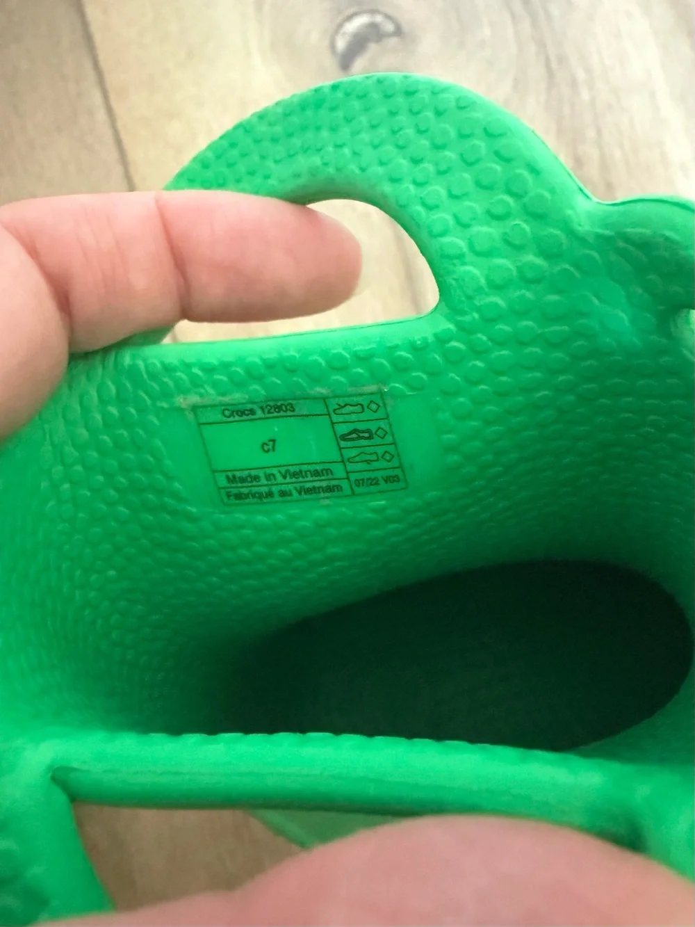Crocs Handle It Rain Boots Toddler Kids Size C7 Green Waterproof Rubber